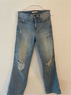 Whetherly Light Blue Distressed Straight-Leg Jeans